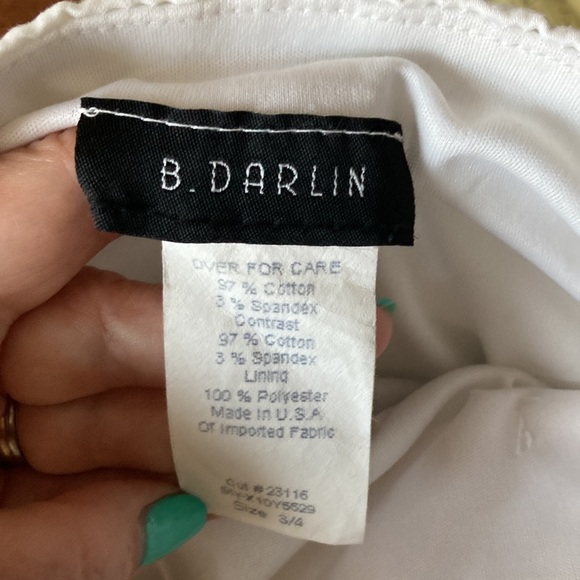 B. DARLIN strapless white and black dress size 3/4 - Picture 8 of 12